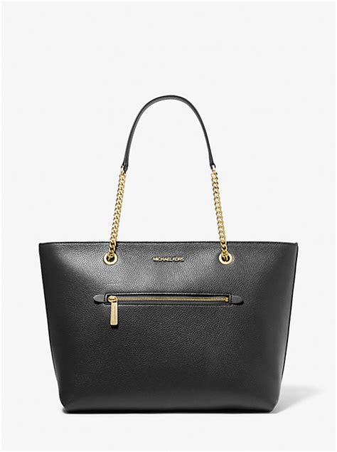 michael michael kors jet set large pebbled leather tote bag